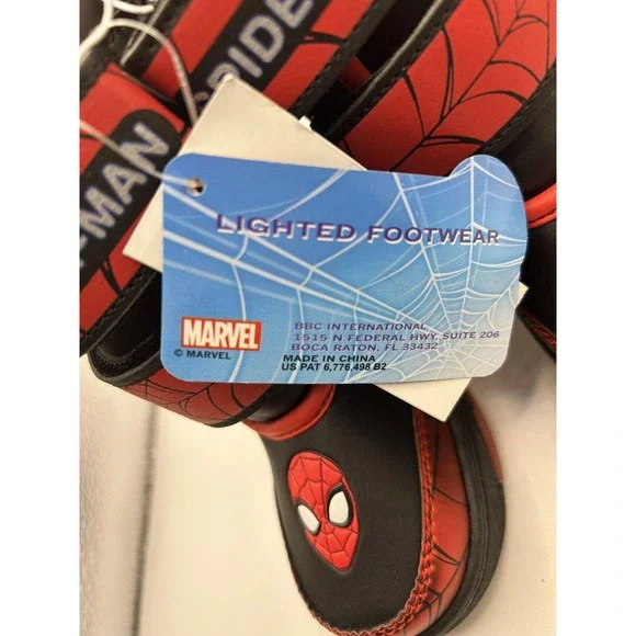 Marvel Spider-Man Light Up Boots (Toddler Size 7) Black Red Spider Man - Picture 3 of 7
